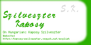 szilveszter kaposy business card